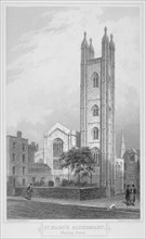 Church of St Mary Aldermary, City of London, 1839. Artist: John Le Keux