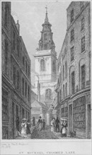 Church of St Michael, Crooked Lane, City of London, 1831. Artist: Edward John Roberts