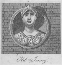 Stone bust of a female figure on the front of the Three Bucks Tavern, Old Jewry, London, 1825. Artist: Anon