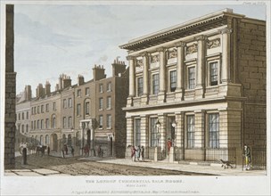 The London Commercial Sale Rooms and Mincing Lane, City of London, 1813. Artist: Anon