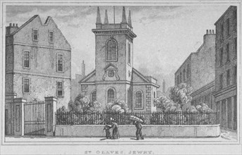 Church of St Olave Jewry, from Ironmonger Lane, City of London, 1830. Artist: Anon