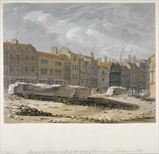 Remains of London Wall which were pulled down in 1817, City of London, 1817. Artist: Robert Blemmell Schnebbelie