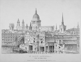 St Paul's Cathedral from Southwark Bridge, City of London, 1835. Artist: Anon