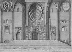 Interior view of the choir of the old St Paul's Cathedral from the west, City of London, 1656. Artist: Wenceslaus Hollar