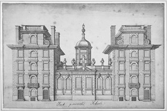 Elevation of St Paul's School, City of London, 1670. Artist: Anon