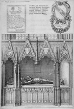 Tomb of Simon Burley in old St Paul's Cathedral, City of London, 1656. Artist: Wenceslaus Hollar