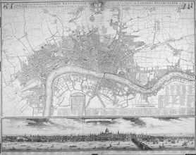 Map of Westminster, the City of London, Southwark, the Thames and surrounding areas, 1710. Artist: Anon