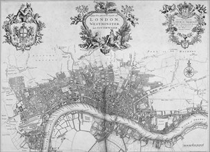 Map of Westminster, the City of London and Southwark, 1720. Artist: Anon