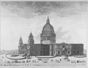 South-west view of St Paul's Cathedral, City of London, 1750. Artist: Anon