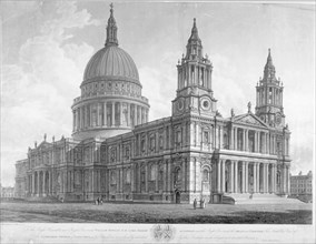 North-west view of St Paul's Cathedral, City of London, 1814. Artist: John Buckler