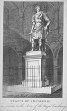 Statue of King Charles II in the Royal Exchange, City of London, 1780. Artist: Anon