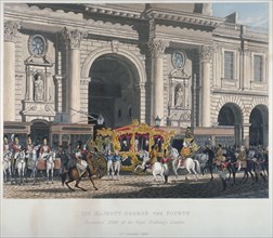 Proclaimation of George IV's accession to the throne at the Royal Exchange, London, 1820 (1827). Artist: Anon