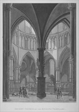 Interior view of Temple Church, City of London, 1796. Artist: Anon