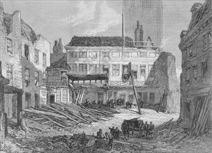 View of the demolition of the Saracen's Head Inn, Snow Hill, City of London, 1868. Artist: RCH
