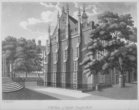 South-west view of Middle Temple Hall, Middle Temple, City of London, 1800. Artist: Anon