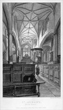 Interior view of the Church of St Alban, Wood Street, City of London, 1838. Artist: J Lemon