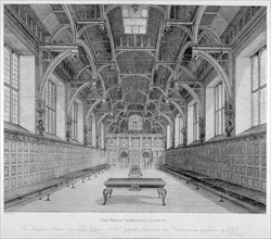 Interior view of Middle Temple Hall, City of London, 1803. Artist: James Peller Malcolm