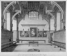 Interior of Middle Temple Hall, City of London, 1800. Artist: James Peller Malcolm