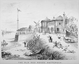 View of the Red House Inn on the banks of the River Thames, Battersea, London, 1850. Artist: Anon