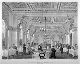 The coffee room in the London Bridge Railway Terminus Hotel, Bermondsey, London, 1860. Artist: Vincent Brooks
