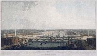 Proposed London Bridge, London, 1802. Artist: William Daniell