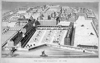 Inner and Middle Temple, City of London, 1720. Artist: Anon