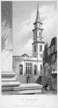 Church of St Vedast Foster Lane, City of London, 1838. Artist: John Le Keux