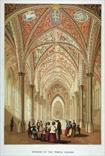 Interior view of Temple Church, City of London, c1860. Artist: Anon