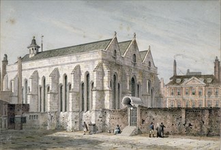 View of Temple Church, City of London, 1811. Artist: George Shepherd