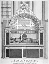 Memorial to Edmund Plowden, Treasurer of the Middle Temple, Temple Church, City of London, 1794. Artist: Anon