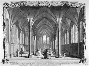 Interior view of Temple Church, City of London, 1750. Artist: John Boydell