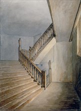 View of a staircase in Winchester House, Winchester Place, London, c1830. Artist: Anon