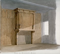 Interior of a room in Winchester House, Winchester Place, London, c1830. Artist: Anon