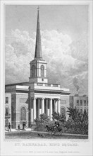 Church of St Barnabas, King Square, Bunhill Fields, Finsbury, London, 1828. Artist: John Cleghorn