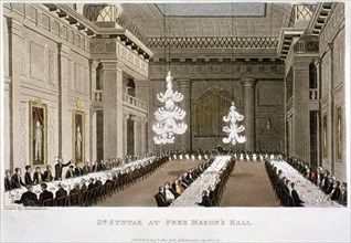 'Dr Syntax at Free Mason's Hall', Holborn, London, 1820. Artist: Anon