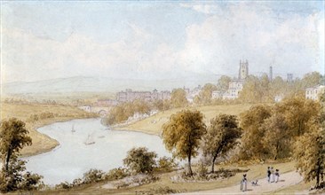 'River Dee and St John's Church', 19th century. Artist: William Westall