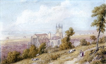 Hythe Church and Martello Tower', 19th century. Artist: William Westall