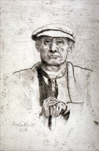Old Man in a Flat Cap', 1916. Artist: Anna Lea Merritt