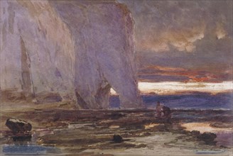 Beach and Cliffs', 19th century. Artist: Edwin Ellis