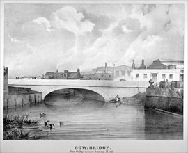 View of Bow Bridge from the north, London, c1835. Artist: Anon