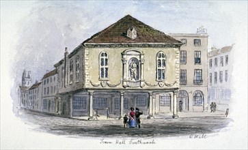 Southwark Town Hall, Borough High Street, Southwark, London, c1830. Artist: C Hill