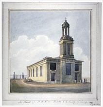 Church of St Matthew, Brixton, Lambeth, London, 1825. Artist: Unknown