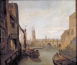 London Bridge from Pepper Alley Stairs', 1788. Artist: William Marlow