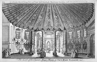 Interior view of the music room in Vauxhall Gardens, Lambeth, London, c1752. Artist: Anon