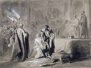 Othello and Desdemona before the Senate', 1847. Artist: Sir John Gilbert