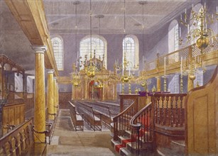 Synagogue, Bevis Marks, City of London, 1884. Artist: John Crowther