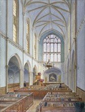 Interior view of a French Protestant church on St Martin's le Grand, City of London, 1886. Artist: John Crowther