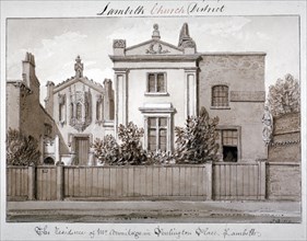 Mr Armitage's residence in Penlington Place, Lambeth, London, 1828. Artist: John Chessell Buckler