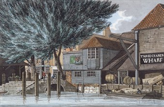 'Three Cranes Wharf', 1801. Artist: Charles Tomkins