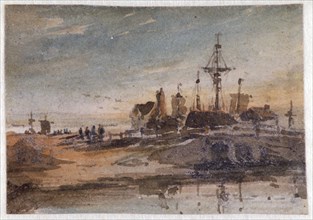 'Coastal Scene', c1798-1842.     Artist: John Varley I